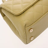 CHANEL シャネル マトラッセ トップハンドル ミニフラップバッグ XXS 2WAY ピスタチオ AS2215 レディース キャビアスキン ハンドバッグ Aランク 中古 銀蔵