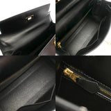 HERMES エルメス ケリー 28 外縫い 2WAY ブラック □G刻印(2003年頃) レディース ボックスカーフ ハンドバッグ Bランク 中古 銀蔵