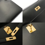 HERMES エルメス ケリー 28 外縫い 2WAY ブラック □G刻印(2003年頃) レディース ボックスカーフ ハンドバッグ Bランク 中古 銀蔵