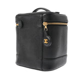 CHANEL シャネル 縦型バニティ ブラック A01998 レディース キャビアスキン バニティバッグ ABランク 中古 銀蔵