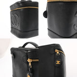 CHANEL シャネル 縦型バニティ ブラック A01998 レディース キャビアスキン バニティバッグ ABランク 中古 銀蔵