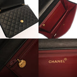 CHANEL シャネル マトラッセ プッシュロック チェーンショルダー 25cm ブラック レディース ラムスキン ショルダーバッグ Bランク 中古 銀蔵