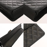 CHANEL シャネル マトラッセ プッシュロック チェーンショルダー 25cm ブラック レディース ラムスキン ショルダーバッグ Bランク 中古 銀蔵