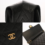 CHANEL シャネル マトラッセ プッシュロック チェーンショルダー 25cm ブラック レディース ラムスキン ショルダーバッグ Bランク 中古 銀蔵