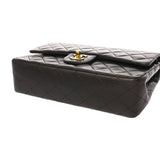 CHANEL シャネル マトラッセ チェーンショルダー 25cm Wフラップ ブラック A01112 レディース ラムスキン ショルダーバッグ Bランク 中古 銀蔵