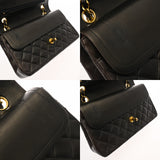 CHANEL シャネル マトラッセ チェーンショルダー 25cm Wフラップ ブラック A01112 レディース ラムスキン ショルダーバッグ Bランク 中古 銀蔵