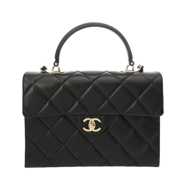 CHANEL シャネル トップハンドル フラップバッグ 2WAY ブラック AS4712 レディース キャビアスキン ハンドバッグ 未使用 銀蔵