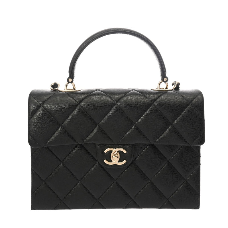 CHANEL シャネル トップハンドル フラップバッグ 2WAY ブラック AS4712 レディース キャビアスキン ハンドバッグ 未使用 銀蔵