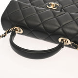 CHANEL シャネル トップハンドル フラップバッグ 2WAY ブラック AS4712 レディース キャビアスキン ハンドバッグ 未使用 銀蔵