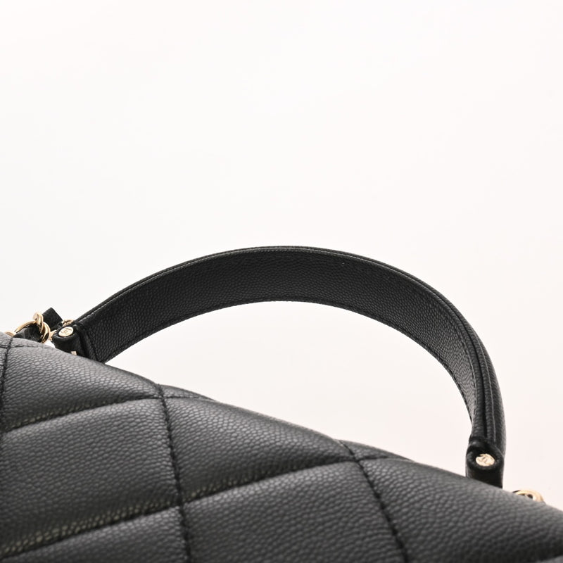 CHANEL シャネル トップハンドル フラップバッグ 2WAY ブラック AS4712 レディース キャビアスキン ハンドバッグ 未使用 銀蔵