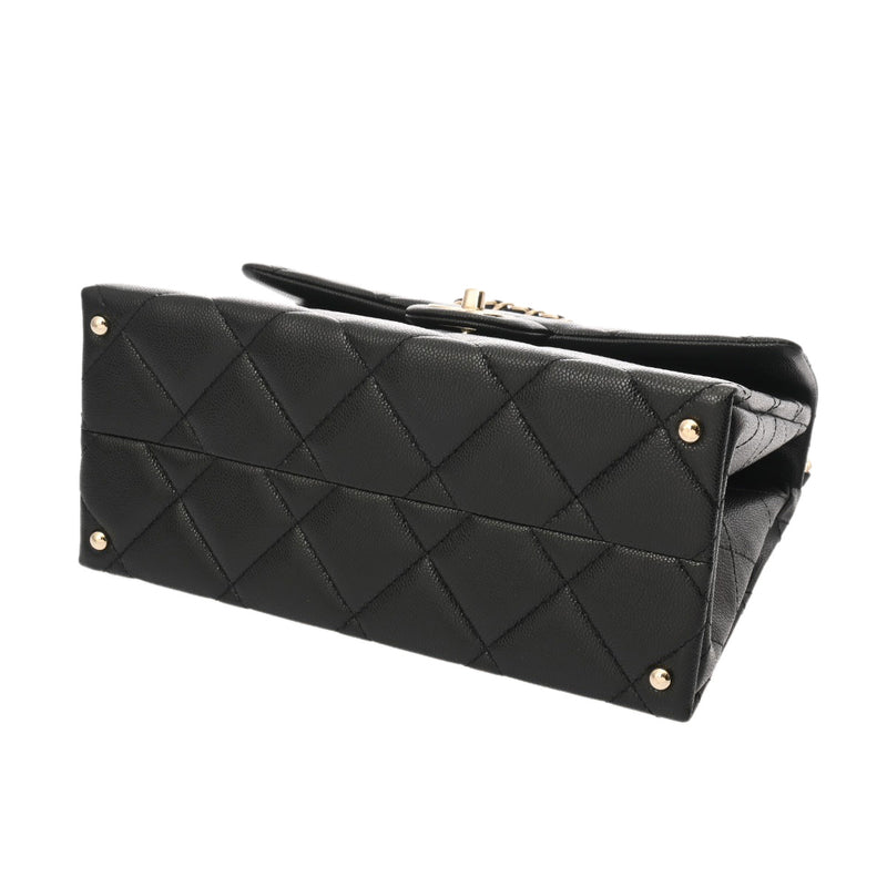 CHANEL シャネル トップハンドル フラップバッグ 2WAY ブラック AS4712 レディース キャビアスキン ハンドバッグ 未使用 銀蔵