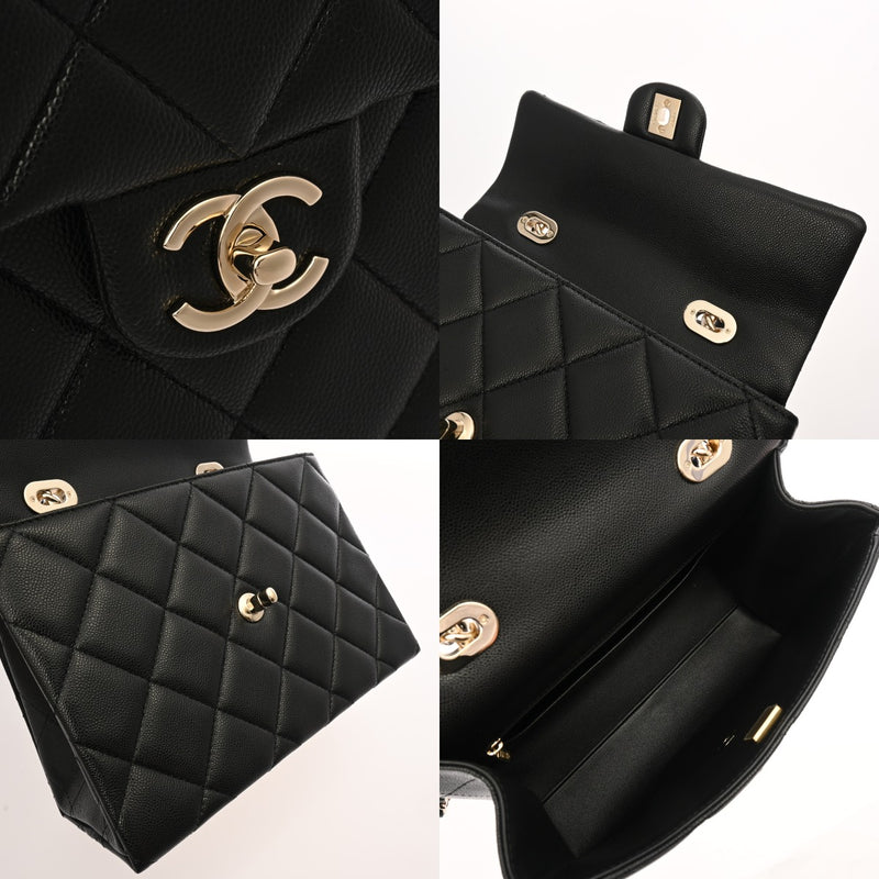 CHANEL シャネル トップハンドル フラップバッグ 2WAY ブラック AS4712 レディース キャビアスキン ハンドバッグ 未使用 銀蔵