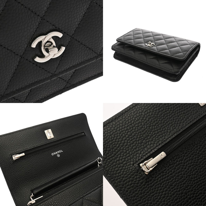 CHANEL シャネル マトラッセ クラシックチェーンウォレット ブラック AP4241 レディース キャビアスキン ショルダーバッグ 未使用 銀蔵
