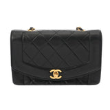 CHANEL シャネル マトラッセ ダイアナ チェーンショルダー 22cm ブラック A01164 レディース ラムスキン ショルダーバッグ ABランク 中古 銀蔵