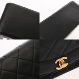 CHANEL シャネル マトラッセ ダイアナ チェーンショルダー 22cm ブラック A01164 レディース ラムスキン ショルダーバッグ ABランク 中古 銀蔵