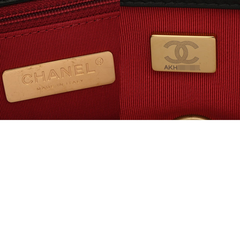 CHANEL シャネル シャネル19 フラップハンドバッグ 2WAY ブラック AS1160 レディース ラムスキン ショルダーバッグ Aランク 中古 銀蔵