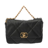 CHANEL シャネル シャネル19 フラップハンドバッグ 2WAY ブラック AS1160 レディース ラムスキン ショルダーバッグ Aランク 中古 銀蔵