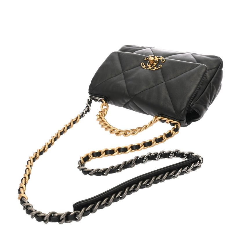 CHANEL シャネル シャネル19 フラップハンドバッグ 2WAY ブラック AS1160 レディース ラムスキン ショルダーバッグ Aランク 中古 銀蔵