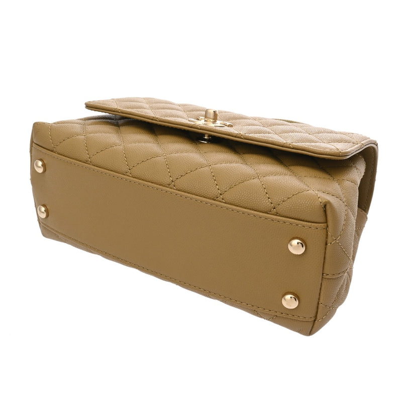 CHANEL シャネル トップハンドルフラップバッグ XS ピスタチオ A92990 レディース キャビアスキン リザード 2WAYバッグ Aランク 中古 銀蔵