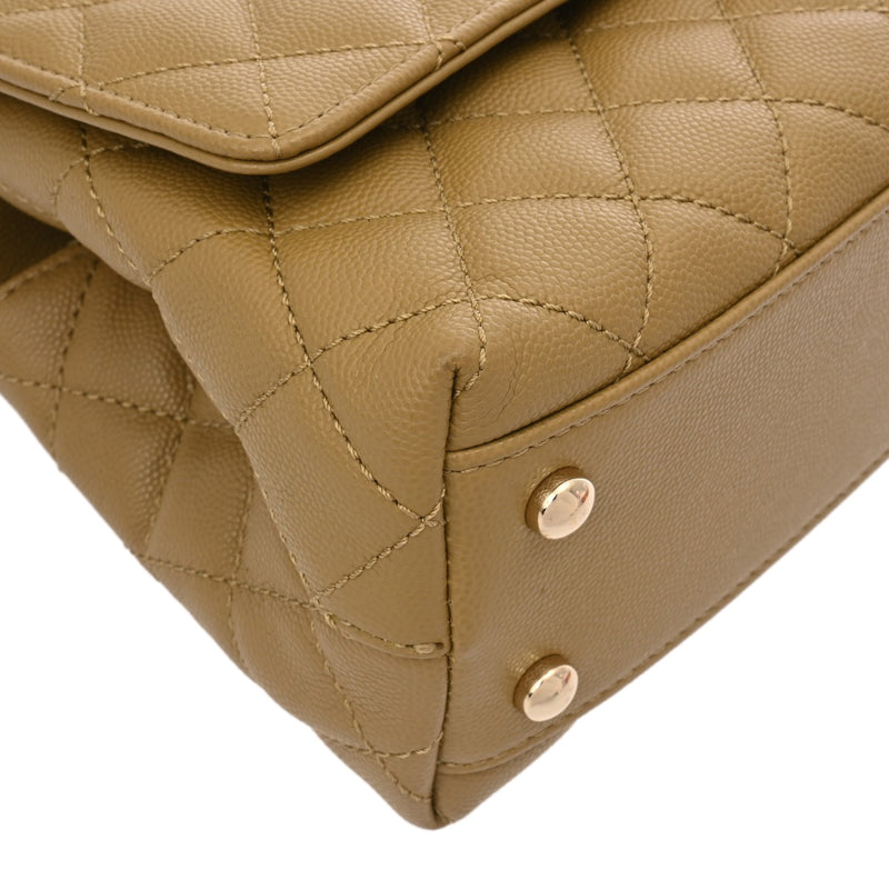 CHANEL シャネル トップハンドルフラップバッグ XS ピスタチオ A92990 レディース キャビアスキン リザード 2WAYバッグ Aランク 中古 銀蔵