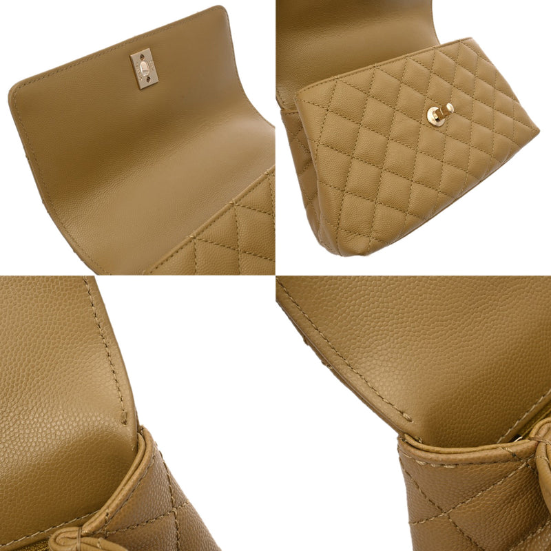 CHANEL シャネル トップハンドルフラップバッグ XS ピスタチオ A92990 レディース キャビアスキン リザード 2WAYバッグ Aランク 中古 銀蔵