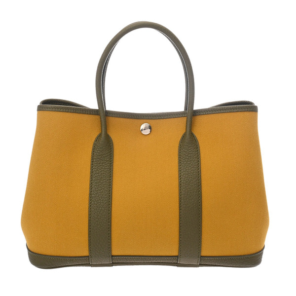 HERMES エルメス ガーデンパーティ TPM ヴェールヴェロネーズ/イエロー系 Y刻印(2020年頃) レディース ネゴンダ ハンドバッグ ABランク 中古 銀蔵