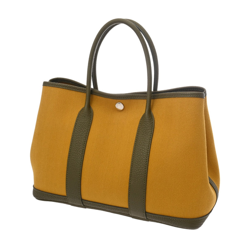HERMES エルメス ガーデンパーティ TPM ヴェールヴェロネーズ/イエロー系 Y刻印(2020年頃) レディース ネゴンダ ハンドバッグ ABランク 中古 銀蔵