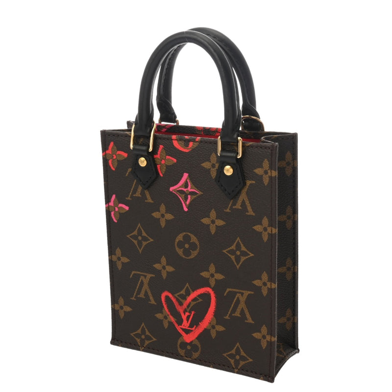 LOUIS VUITTON ルイヴィトン モノグラム プティット サックプラ フォールインラブ ブラウン M80839 レディース モノグラムキャンバス ハンドバッグ Aランク 中古 銀蔵