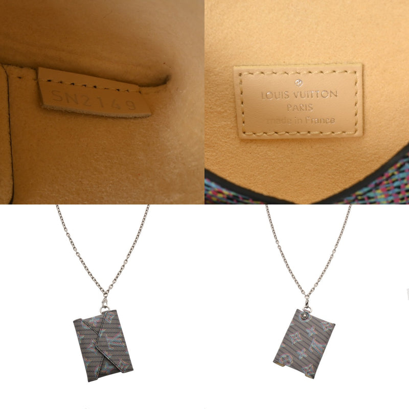 LOUIS VUITTON ルイヴィトン LVポップ キリガミ ブルー M68614 レディース レザー ネックレス Aランク 中古 銀蔵