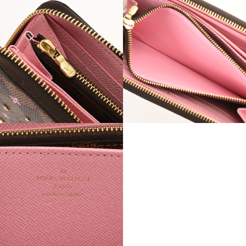 LOUIS VUITTON ルイヴィトン ダミエ ジッピーウォレット ブラウン N60473 レディース ダミエキャンバス スタッズ 長財布 Aランク 中古 銀蔵