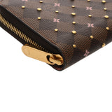 LOUIS VUITTON ルイヴィトン ダミエ ジッピーウォレット ブラウン N60473 レディース ダミエキャンバス スタッズ 長財布 Aランク 中古 銀蔵