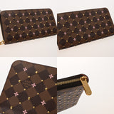 LOUIS VUITTON ルイヴィトン ダミエ ジッピーウォレット ブラウン N60473 レディース ダミエキャンバス スタッズ 長財布 Aランク 中古 銀蔵