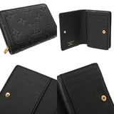 LOUIS VUITTON ルイヴィトン モノグラムアンプラント ポルトフォイユ クレア ノワール M80151 レディース レザー 二つ折り財布 Aランク 中古 銀蔵