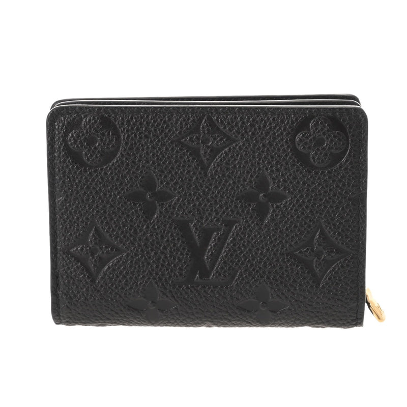 LOUIS VUITTON ルイヴィトン モノグラムアンプラント ポルトフォイユ クレア ノワール M80151 レディース レザー 二つ折り財布 Aランク 中古 銀蔵
