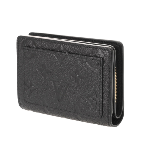 LOUIS VUITTON ルイヴィトン モノグラムアンプラント ポルトフォイユ クレア ノワール M80151 レディース レザー 二つ折り財布 Aランク 中古 銀蔵