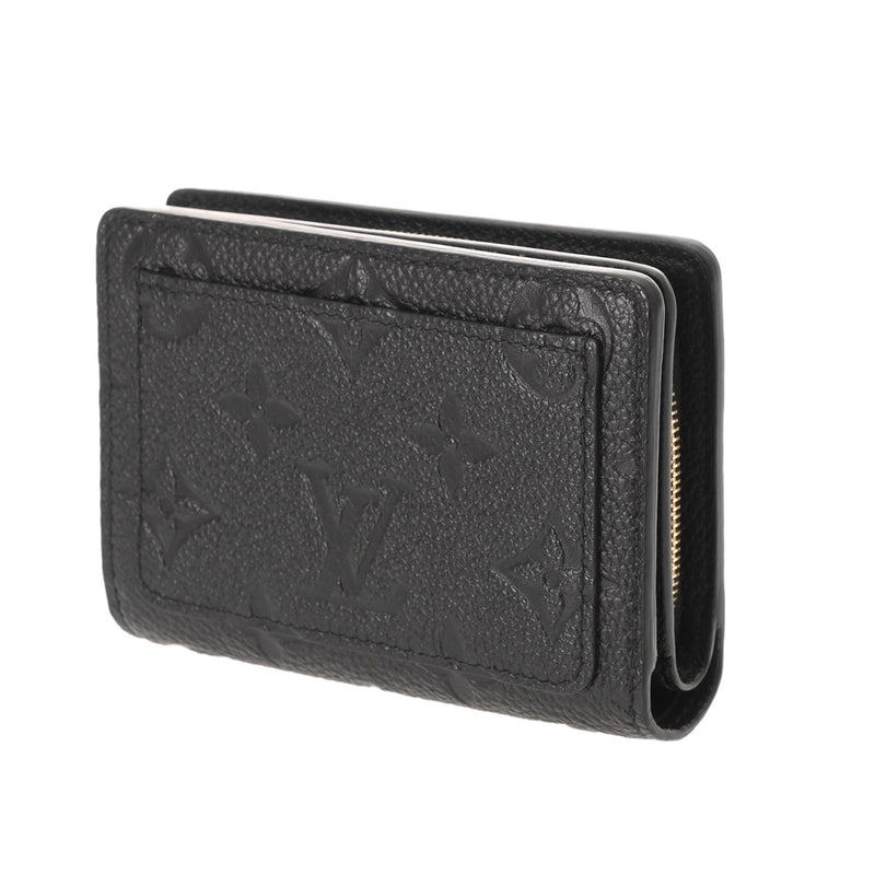 LOUIS VUITTON ルイヴィトン モノグラムアンプラント ポルトフォイユ クレア ノワール M80151 レディース レザー 二つ折り財布 Aランク 中古 銀蔵