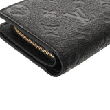 LOUIS VUITTON ルイヴィトン モノグラムアンプラント ポルトフォイユ クレア ノワール M80151 レディース レザー 二つ折り財布 Aランク 中古 銀蔵
