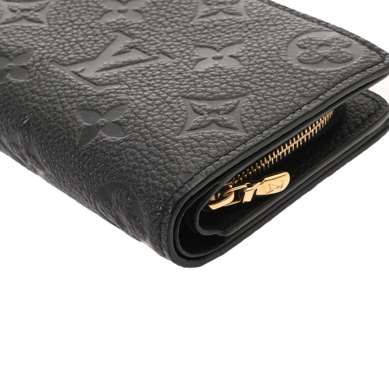 LOUIS VUITTON ルイヴィトン モノグラムアンプラント ポルトフォイユ クレア ノワール M80151 レディース レザー 二つ折り財布 Aランク 中古 銀蔵