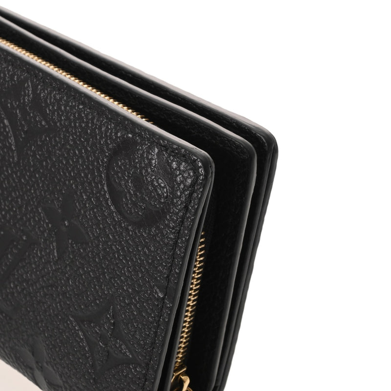 LOUIS VUITTON ルイヴィトン モノグラムアンプラント ポルトフォイユ クレア ノワール M80151 レディース レザー 二つ折り財布 Aランク 中古 銀蔵