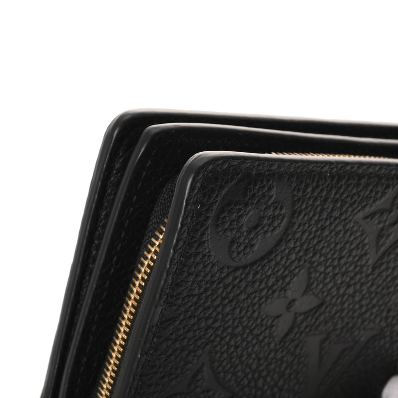 LOUIS VUITTON ルイヴィトン モノグラムアンプラント ポルトフォイユ クレア ノワール M80151 レディース レザー 二つ折り財布 Aランク 中古 銀蔵