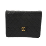 CHANEL シャネル マトラッセ プッシュロック チェーンショルダー 22cm ブラック レディース ラムスキン ショルダーバッグ ABランク 中古 銀蔵