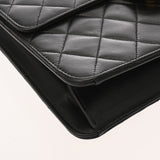 CHANEL シャネル マトラッセ プッシュロック チェーンショルダー 22cm ブラック レディース ラムスキン ショルダーバッグ ABランク 中古 銀蔵