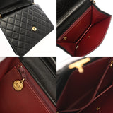 CHANEL シャネル マトラッセ プッシュロック チェーンショルダー 22cm ブラック レディース ラムスキン ショルダーバッグ ABランク 中古 銀蔵