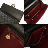 CHANEL シャネル マトラッセ プッシュロック チェーンショルダー 25cm ブラック レディース ラムスキン ショルダーバッグ Bランク 中古 銀蔵