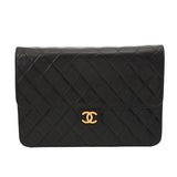 CHANEL シャネル マトラッセ プッシュロック チェーンショルダー 25cm ブラック レディース ラムスキン ショルダーバッグ Bランク 中古 銀蔵