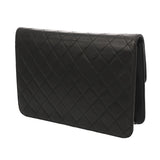CHANEL シャネル マトラッセ プッシュロック チェーンショルダー 25cm ブラック レディース ラムスキン ショルダーバッグ Bランク 中古 銀蔵