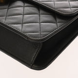 CHANEL シャネル マトラッセ プッシュロック チェーンショルダー 25cm ブラック レディース ラムスキン ショルダーバッグ Bランク 中古 銀蔵