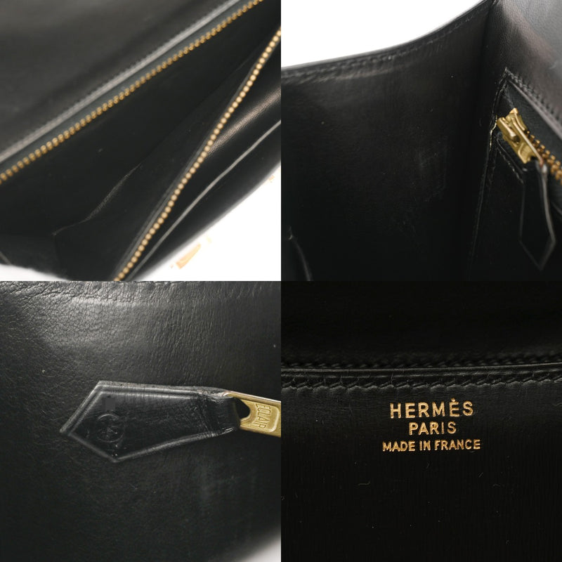 HERMES エルメス コンスタンス 23 ブラック ○N刻印(1984年頃) レディース ボックスカーフ ショルダーバッグ ABランク 中古 銀蔵