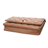 CHANEL シャネル 2.55 マトラッセ チェーンウォレット ピンクブロンズ レディース ラムスキン ショルダーバッグ Bランク 中古 銀蔵