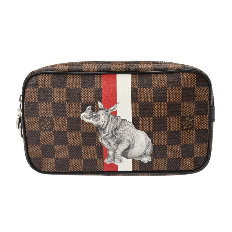 LOUIS VUITTON ルイヴィトン ダミエ ポシェットヴォルガ チャップマン ブラウン N63350 メンズ ダミエキャンバス セカンドバッグ ABランク 中古 銀蔵